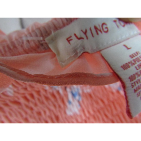 Flying Tomato Women's Peach Floral Large Off Shoulder Crop Blouse - Picture 3 of 5